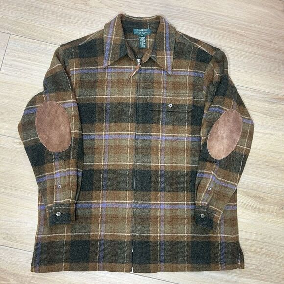 Lauren Ralph Lauren 100% Lambswool Plaid Zip Up Jacket Women’s Petite Medium - Picture 1 of 16